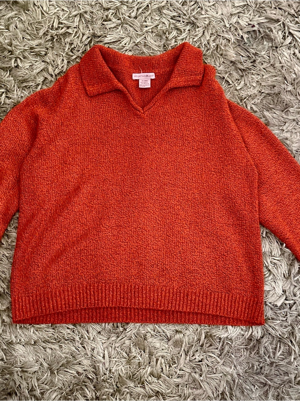 Mountain Lake Women's V-Neck Sweater - Deep Orange